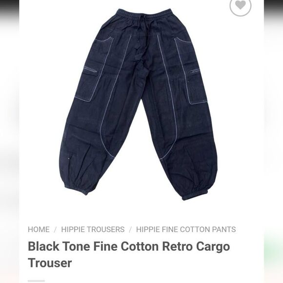 Khaki Cotton Cargo Drop Crotch Harem Unisex Capri Pants *Fits like Med- Large - Picture 12 of 12